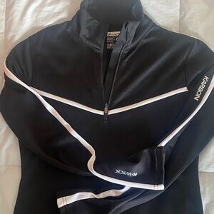Karbon Black and White Quarter-Zip Pullover Women Size Small Mid-Layer